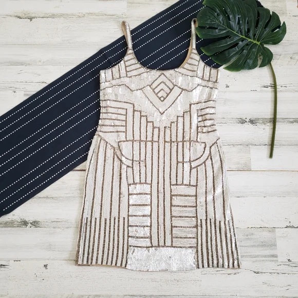 adrianna papell beaded tank dress MILA Beaded Mini Dress main image 1